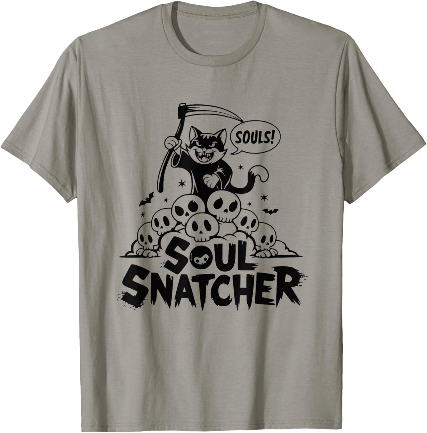 Soul Snatcher Cat Pile Of Skulls Halloween Women T-Shirt - T-Shirt | Sand