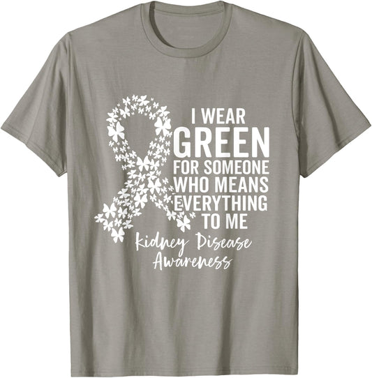 Support Squad I Wear Green for Kidney Disease Awareness T-Shirt - T-Shirt | Sand