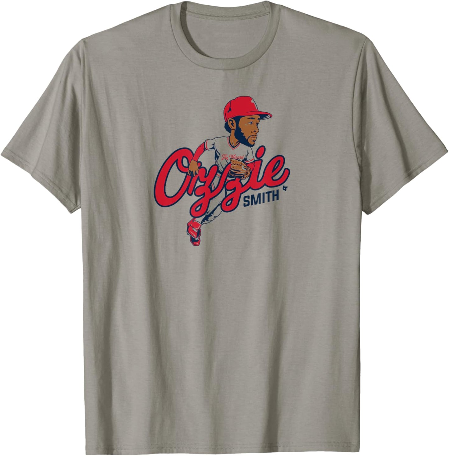 Ozzie Smith: Caricature - St. Louis Baseball T-Shirt - T-Shirt | Sand
