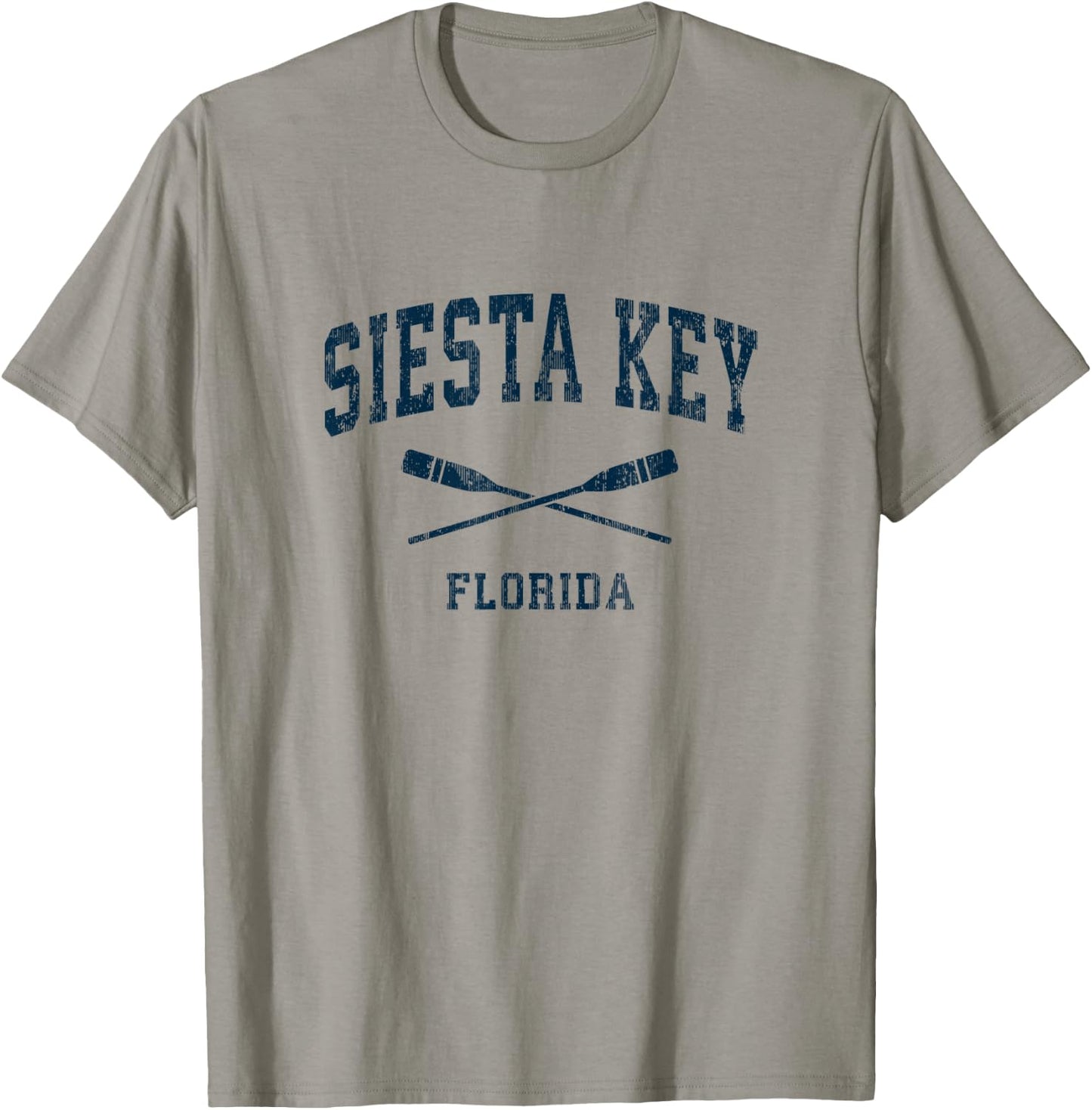 Siesta Key Florida Vintage Nautical Paddles Sports Oars T-Shirt - T-Shirt | Sand