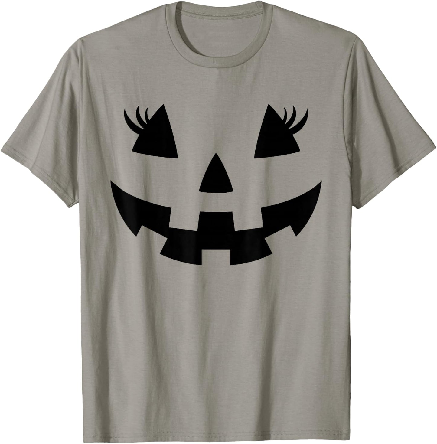 Jack O Lantern Face Pumpkin Eyelashes Hallowen Costume Funny T-Shirt - T-Shirt | Sand