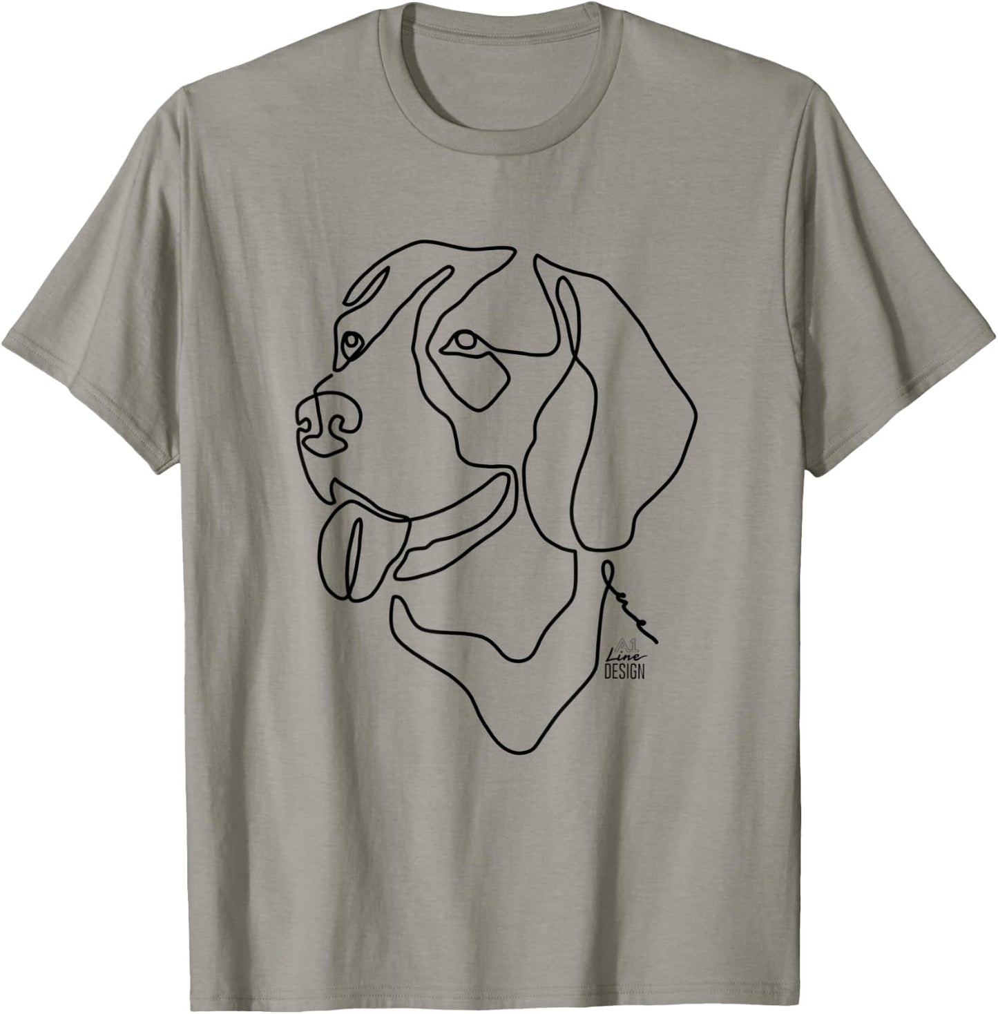 Beagle Original 1 Line Art Dog Illustration T-Shirt - T-Shirt | Sand