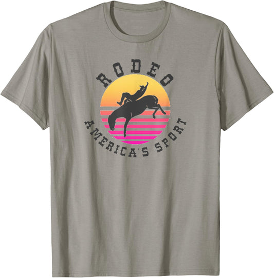 Rodeo America's Sport Bareback Bronc Riding T-Shirt - T-Shirt | Sand