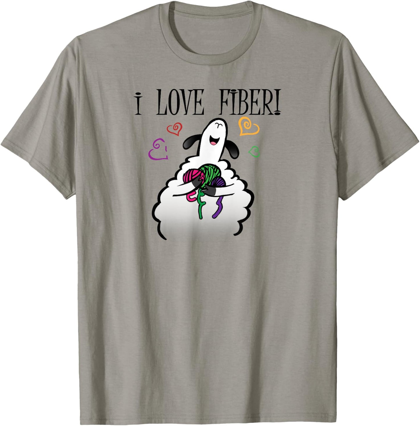 I love fibre Handspinning Funny sheep T-Shirt - T-Shirt | Sand