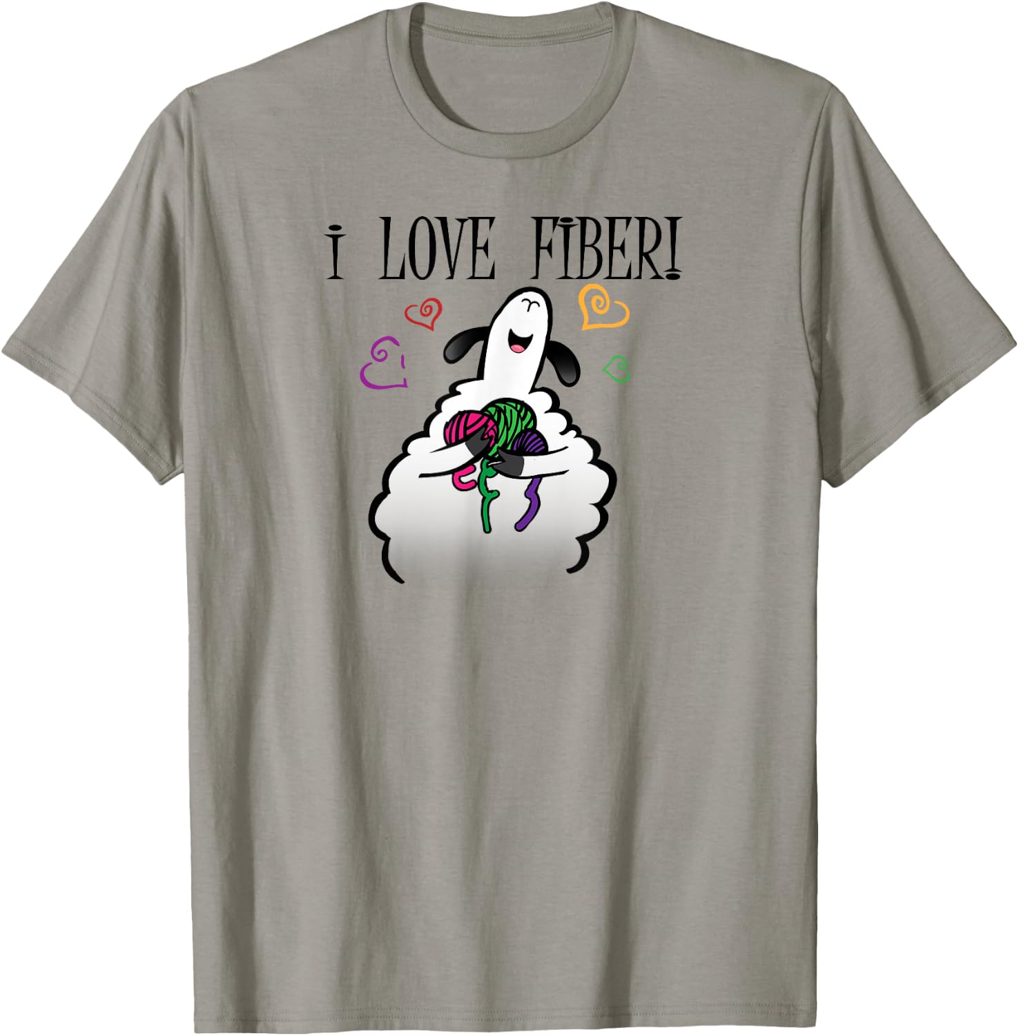 I love fibre Handspinning Funny sheep T-Shirt - T-Shirt | Sand