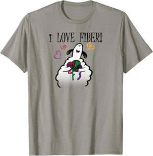 I love fibre Handspinning Funny sheep T-Shirt - T-Shirt | Sand