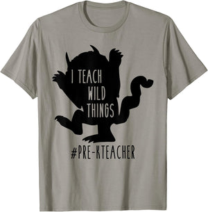 I Teach Wild Things Pre-K Teacher Men Women T-Shirt - T-Shirt | Sand