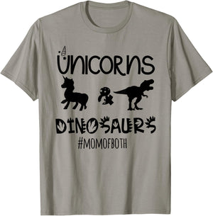 Funny unicorn and dinosaur design for birthday mom T-Shirt - T-Shirt | Sand