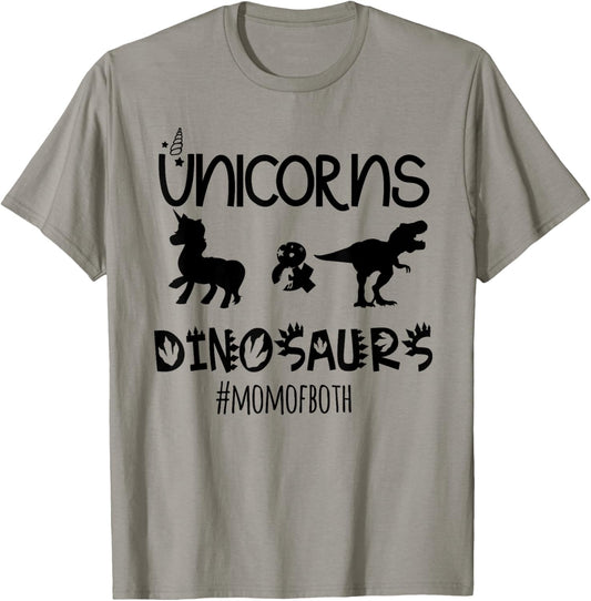 Funny unicorn and dinosaur design for birthday mom T-Shirt - T-Shirt | Sand