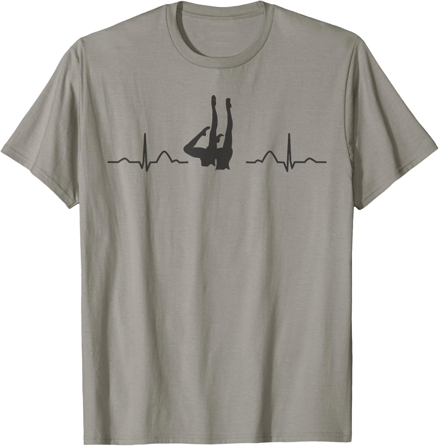 Synchronized Swimming Heartbeat EKG Team Artistic Swim T-Shirt - T-Shirt | Sand