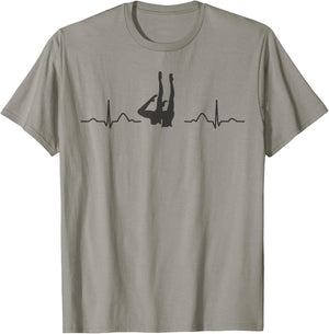 Synchronized Swimming Heartbeat EKG Team Artistic Swim T-Shirt - T-Shirt | Sand