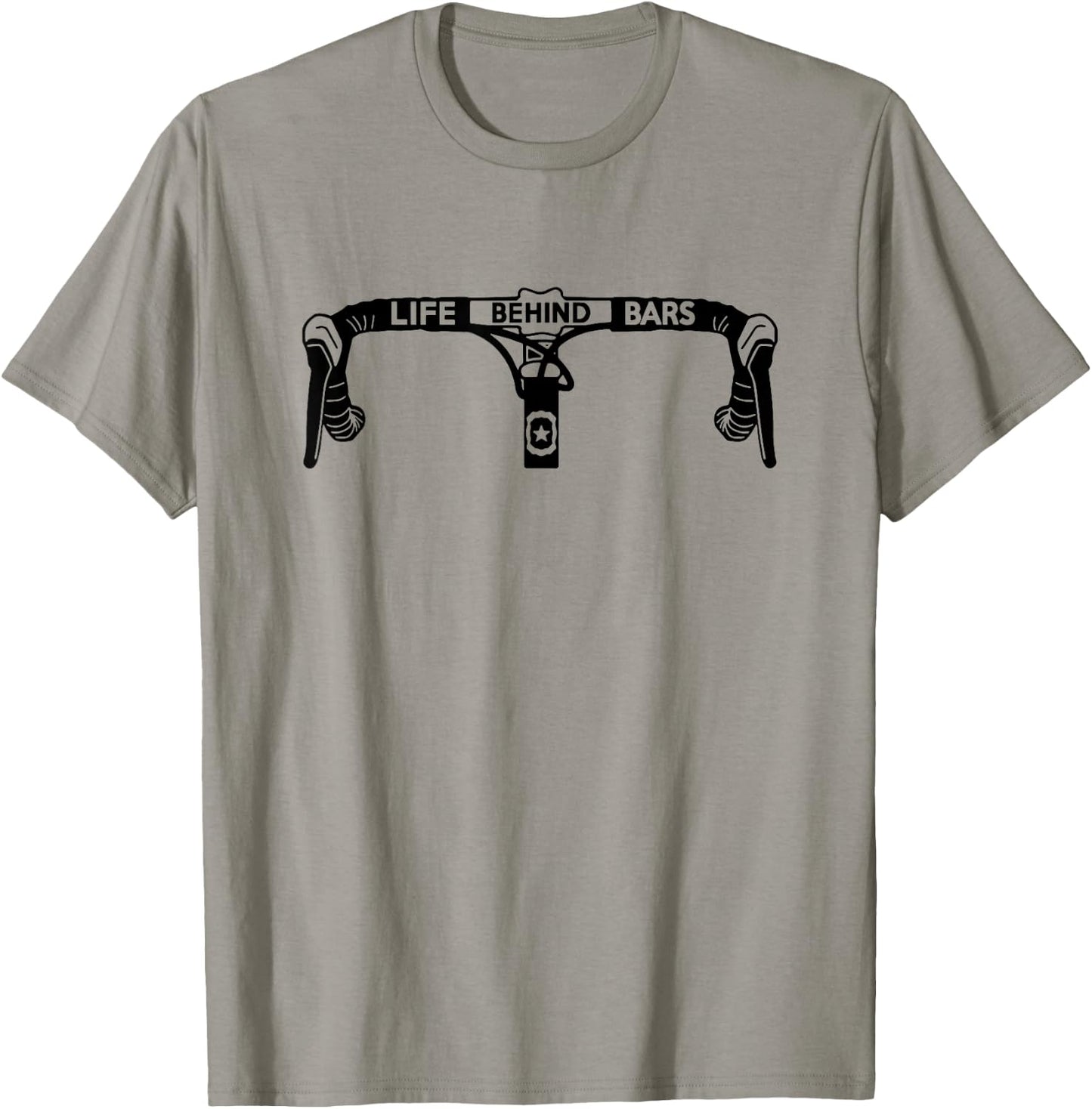 Cyclist Funny Biker Life Behind Bars Triathlon Bicycle Rider T-Shirt - T-Shirt | Sand