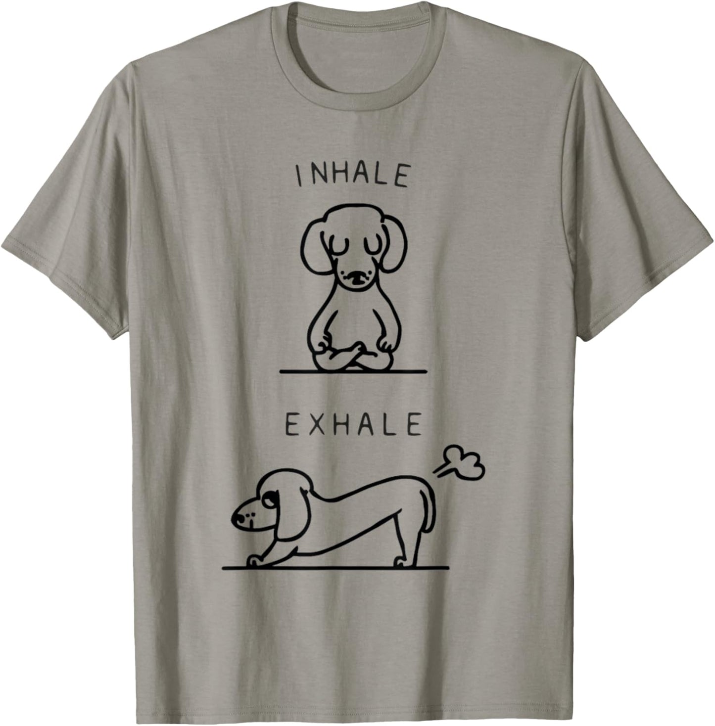 Inhale Exhale Dachshund Yoga T-Shirt - T-Shirt | Sand