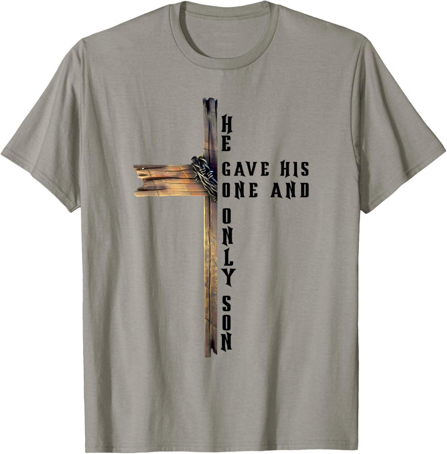 Christian Cross Bible John 3:16 Reflection T-Shirt - T-Shirt | Sand