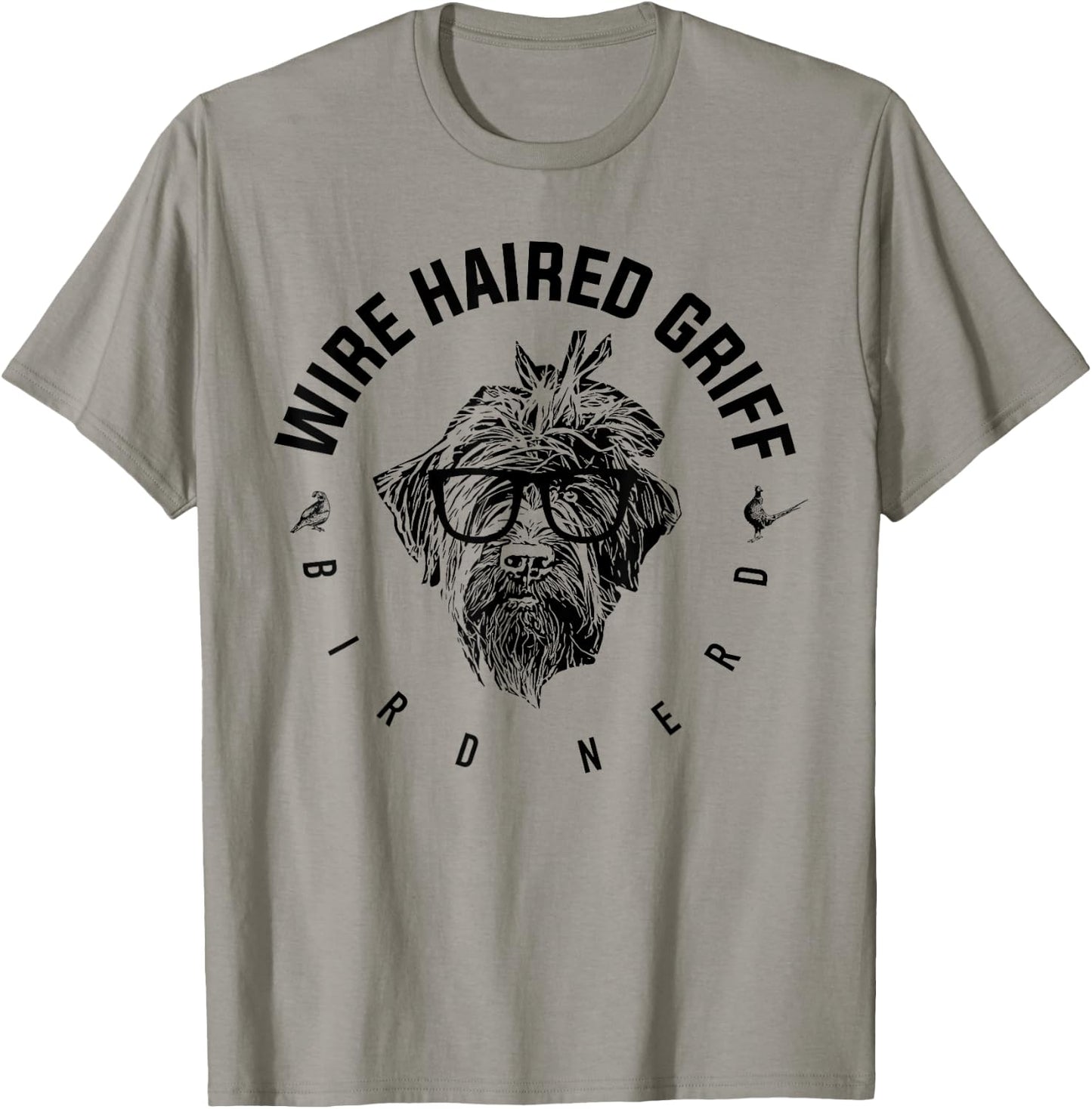 Wirehaired Griffon Bird Nerd T-Shirt - T-Shirt | Sand
