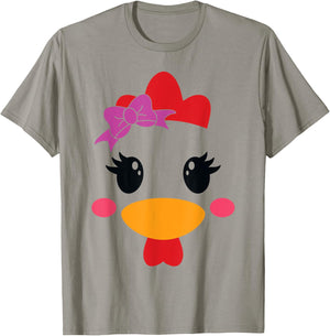 Chicken Costume Halloween Chicken Face Rooster Funny T-Shirt - T-Shirt | Sand