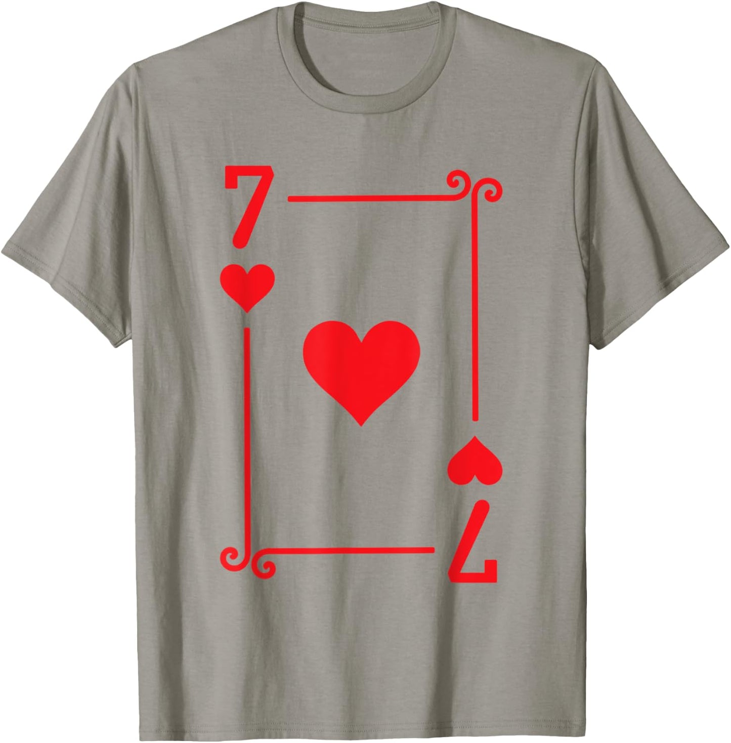 Playing Cards Costume - 7 Hearts Card - Seven Card T-Shirt - T-Shirt | Sand