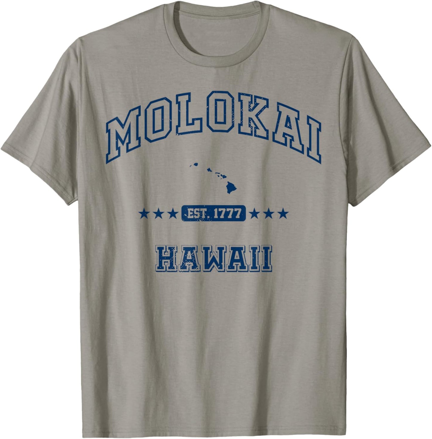 Molokai Hawaii HI Vintage Athletic Navy T-Shirt - T-Shirt | Sand