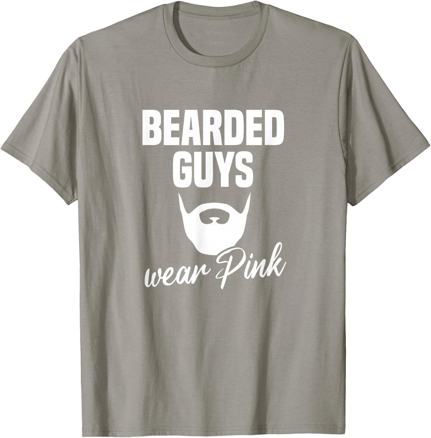 Bearded Guys Wear Pink Breast Cancer Awareness T-Shirt - T-Shirt | Sand