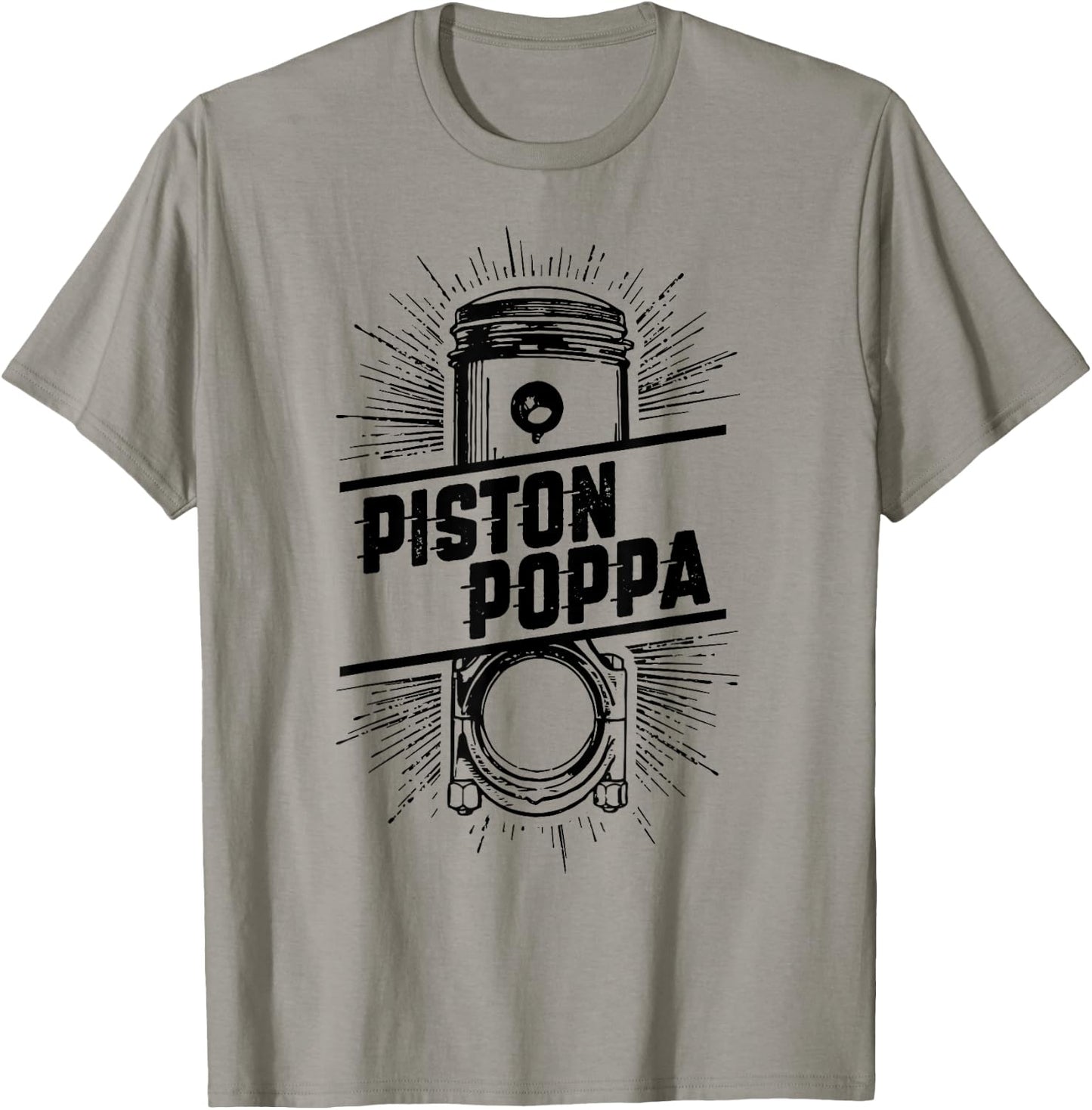 Piston Poppa - Vintage Car Lover Dad Grandpa Gift T-Shirt - T-Shirt | Sand