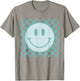 Retro Happy Face Checkered Pattern Smile Face Trendy T-Shirt - T-Shirt | Sand