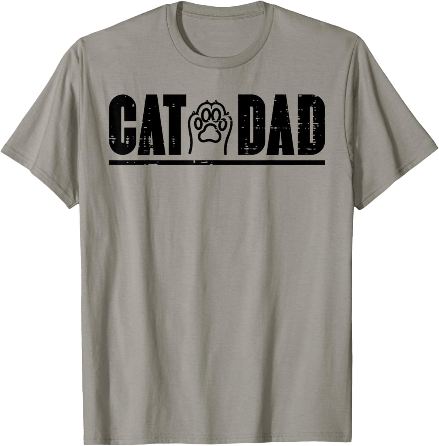 Cat Dad Paw Cute Kitten Fur Papa Daddy Animal Lover Men T-Shirt - T-Shirt | Sand