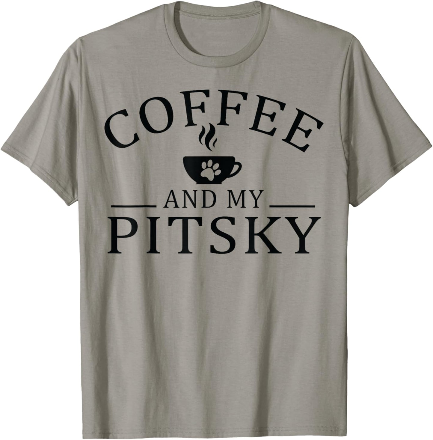 Pitsky Dog And Coffee Women T-Shirt - T-Shirt | Sand
