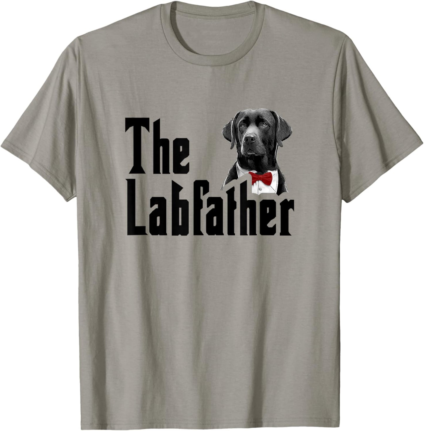 The Labfather Red Bow Tie Labrador Father's Day Dog Lover Men Women T-Shirt - T-Shirt | Sand