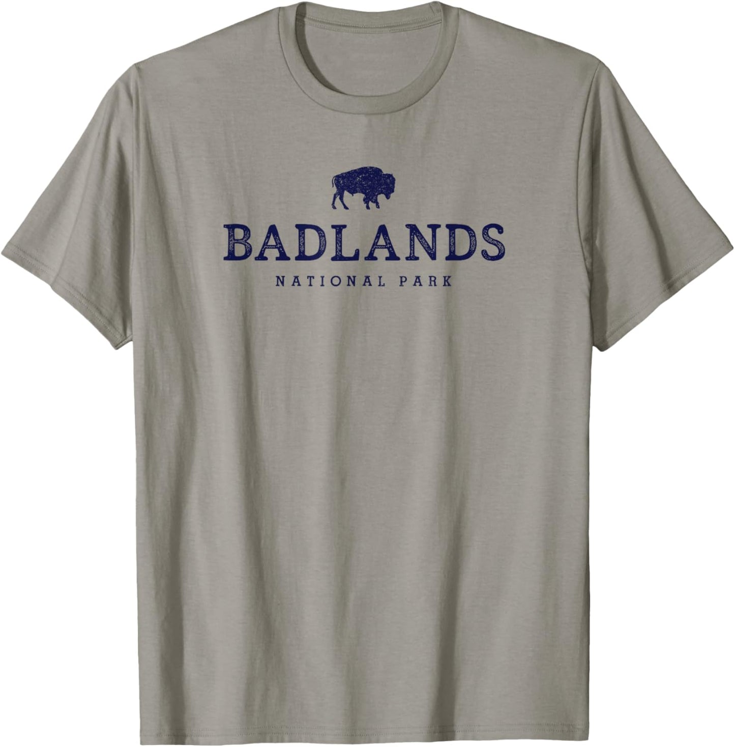 Retro Badlands National Park Bison Hiking Souvenir T-Shirt - T-Shirt | Sand