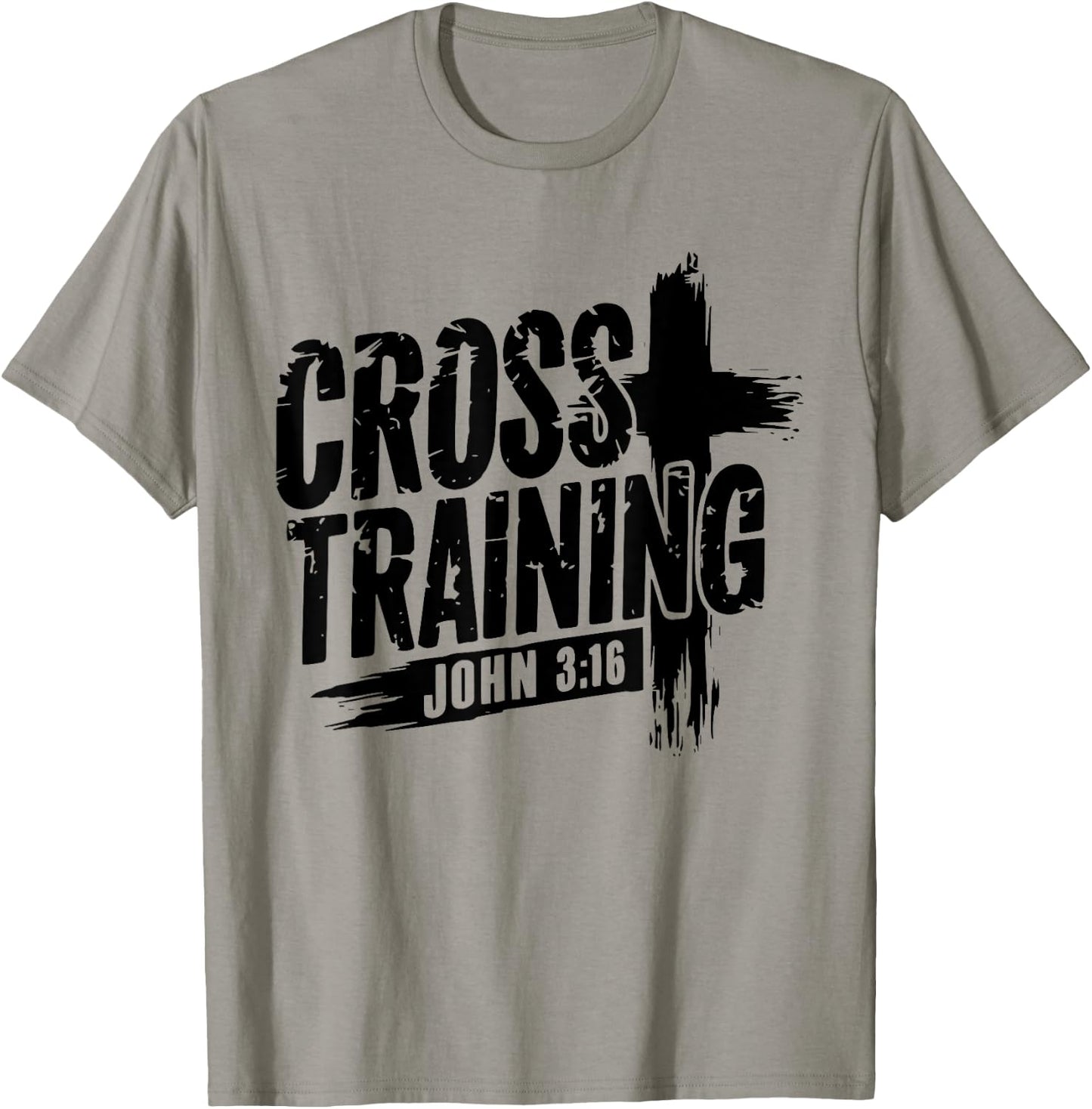 Retro Cross Training 3 16 Christian Faith Motivational Bible T-Shirt - T-Shirt | Sand