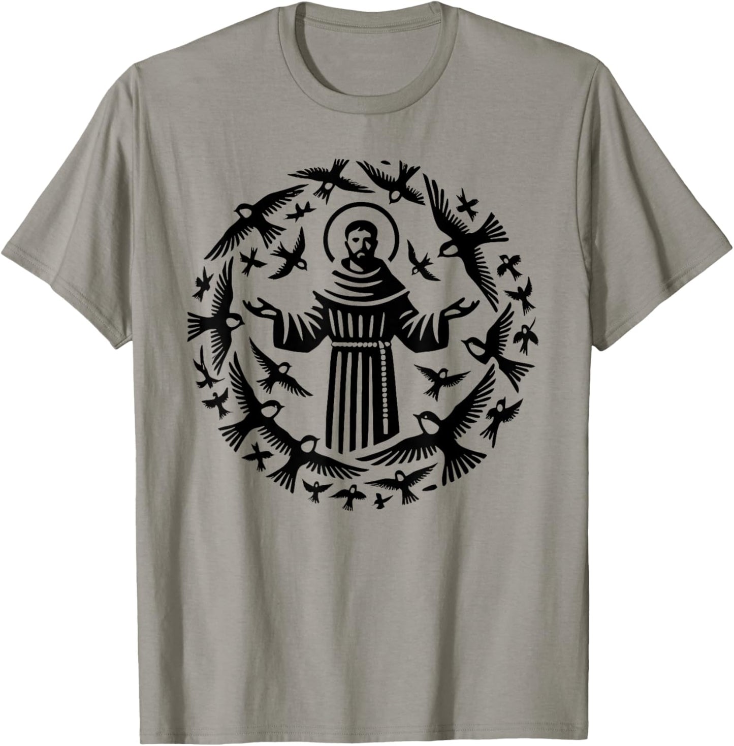 St Francis of Assisi Patron Saint of Animals Birds T-Shirt - T-Shirt | Sand