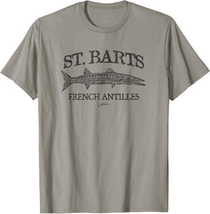 JCombs: St. Barts, French Antilles, Barracuda (Distressed) T-Shirt - T-Shirt | Sand
