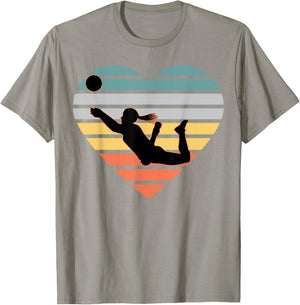 Volleyball Gifts for Teen Girls Retro Vintage Heart T-Shirt - T-Shirt | Sand