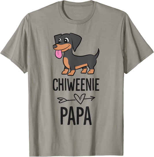 Chiweenie Papa Cute Chiweenie Dog T-Shirt - T-Shirt | Sand
