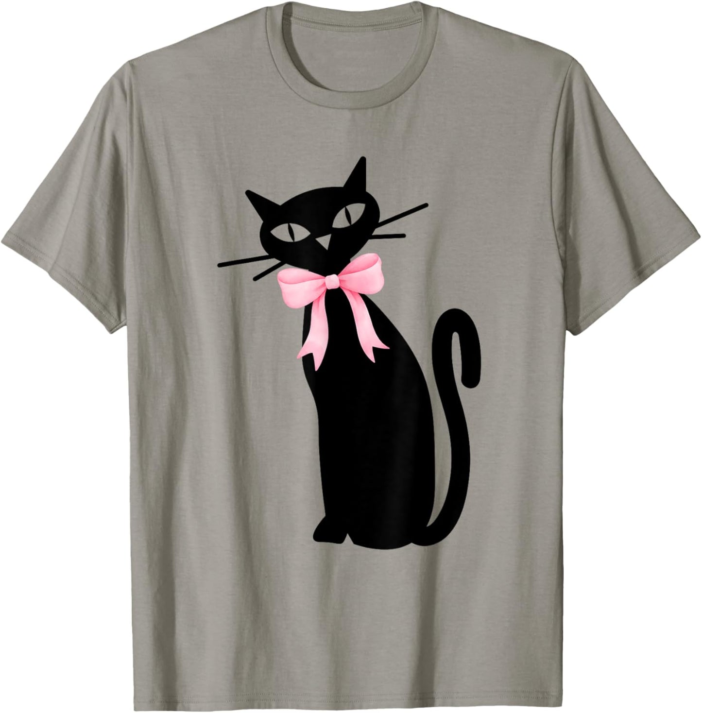Atomic Cat Black With Pink Bow MCM Retro Kitty Men Women Kids T-Shirt - T-Shirt | Sand