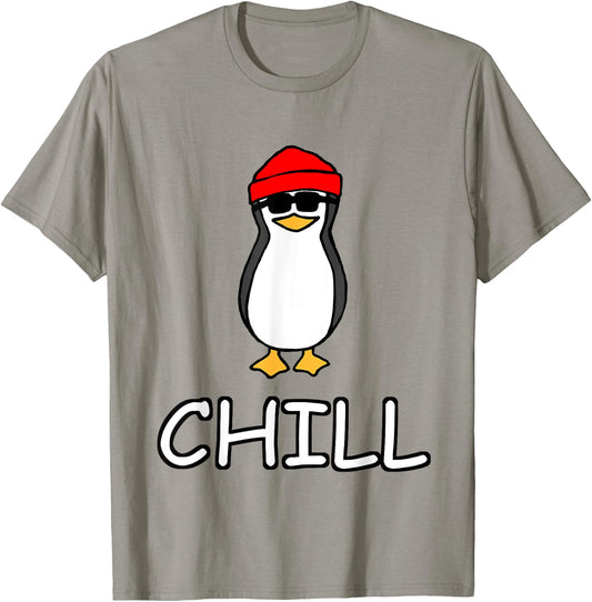Chill Penguin for Boys Girls Men Women T-Shirt - T-Shirt | Sand
