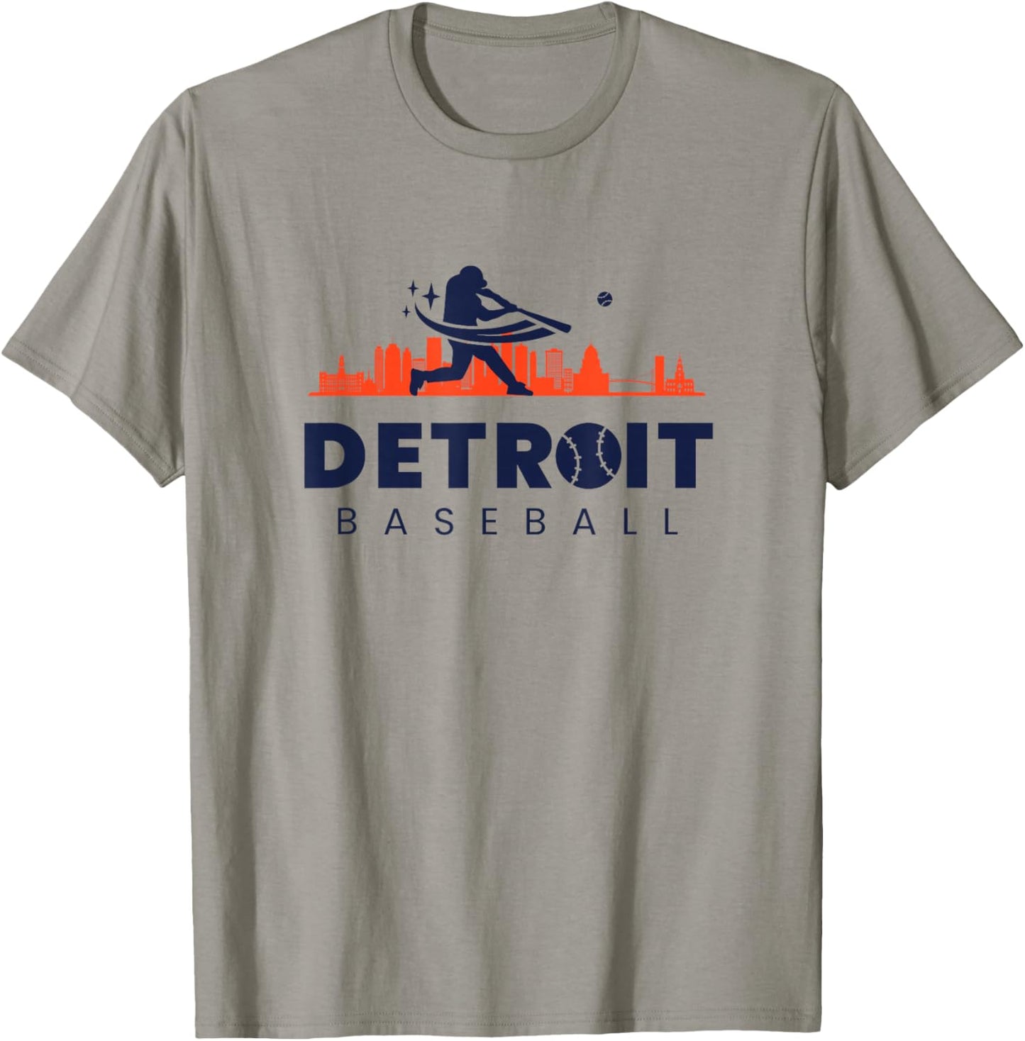 Detroit Baseball Vintage Minimalist Retro Baseball Lover T-Shirt - T-Shirt | Sand
