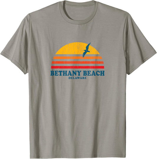 Bethany Beach Delaware DE Vintage Graphic 70s Women Kids T-Shirt - T-Shirt | Sand