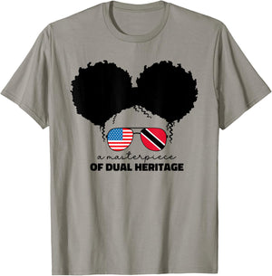 Half American And Trinidadian Usa Trinidad Tobago Kids Girls T-Shirt - T-Shirt | Sand