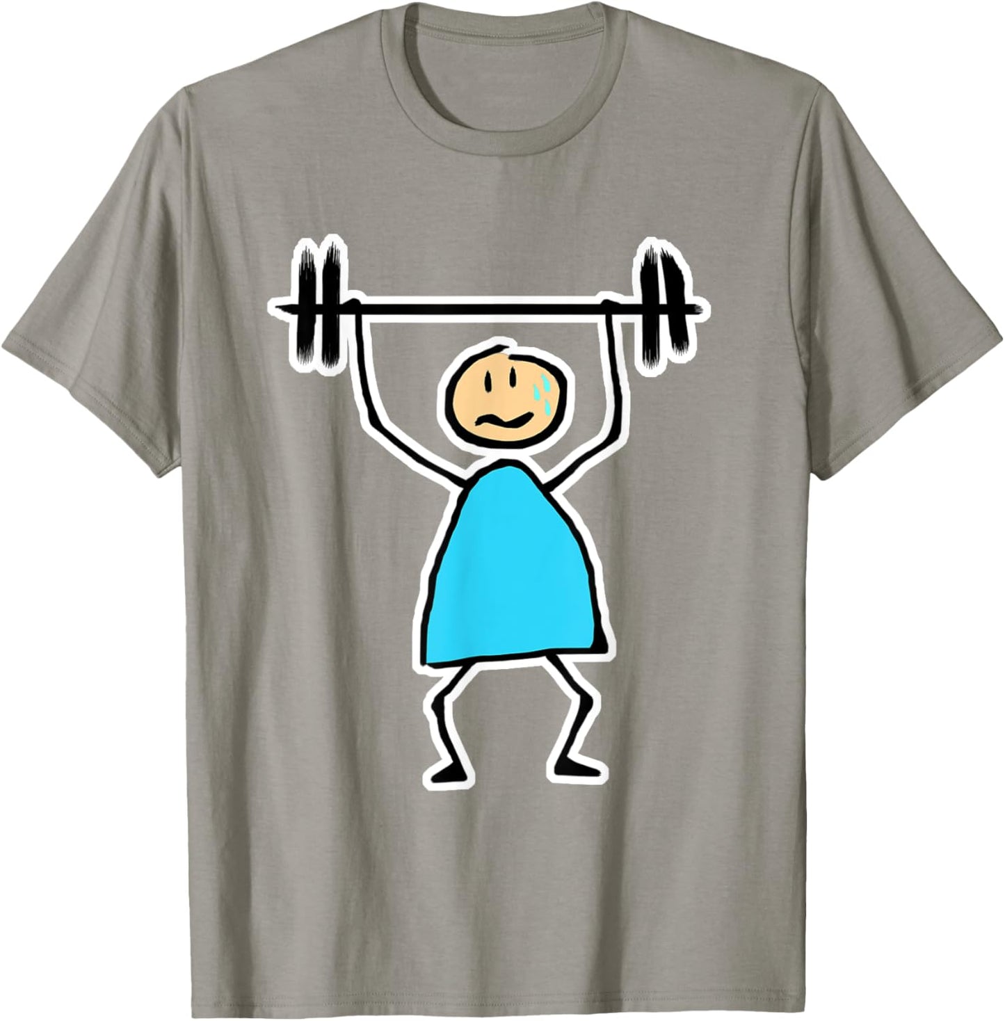 Novelty Store Gym White Small Classic Fit U-Neck Short Sleeve Cartoon Gym T-Shirt - T-Shirt | Sand