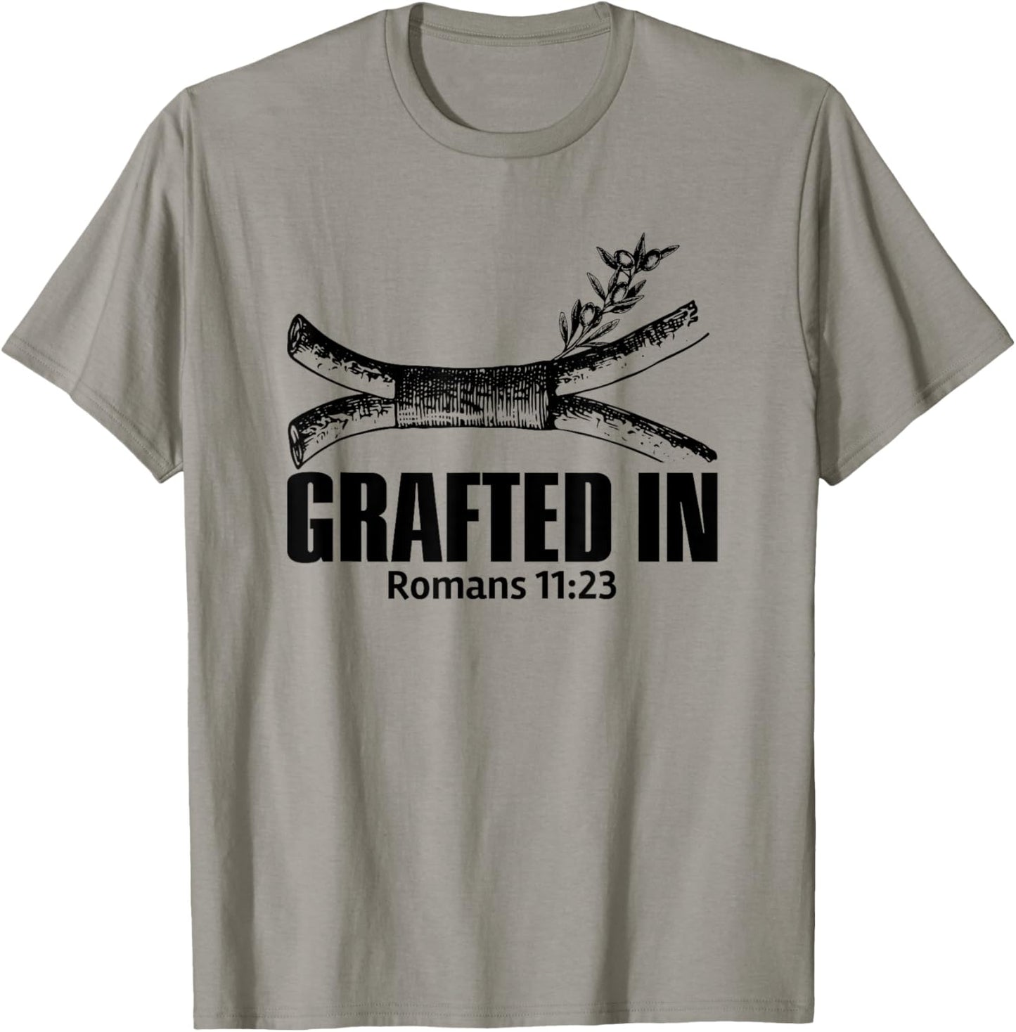 FTLOY HOLY CLOTHING GRAFTED IN ROAMNS 11:13 Blk T-Shirt - T-Shirt | Sand