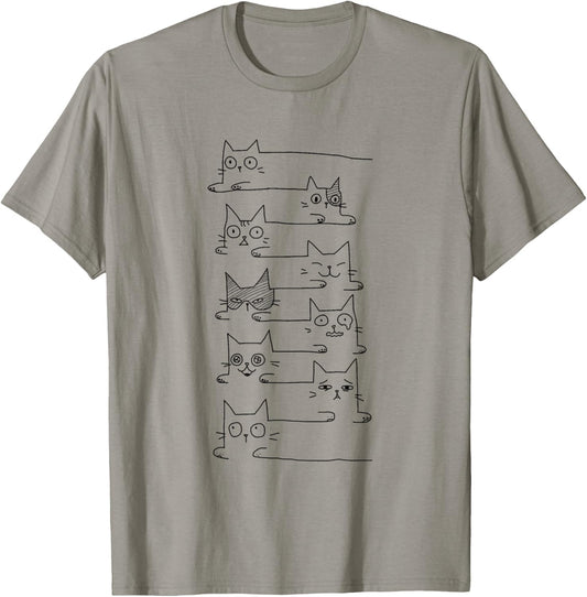 Pile Of Kitty Cats Funny Cute Cat Lover Gift T-Shirt - T-Shirt | Sand