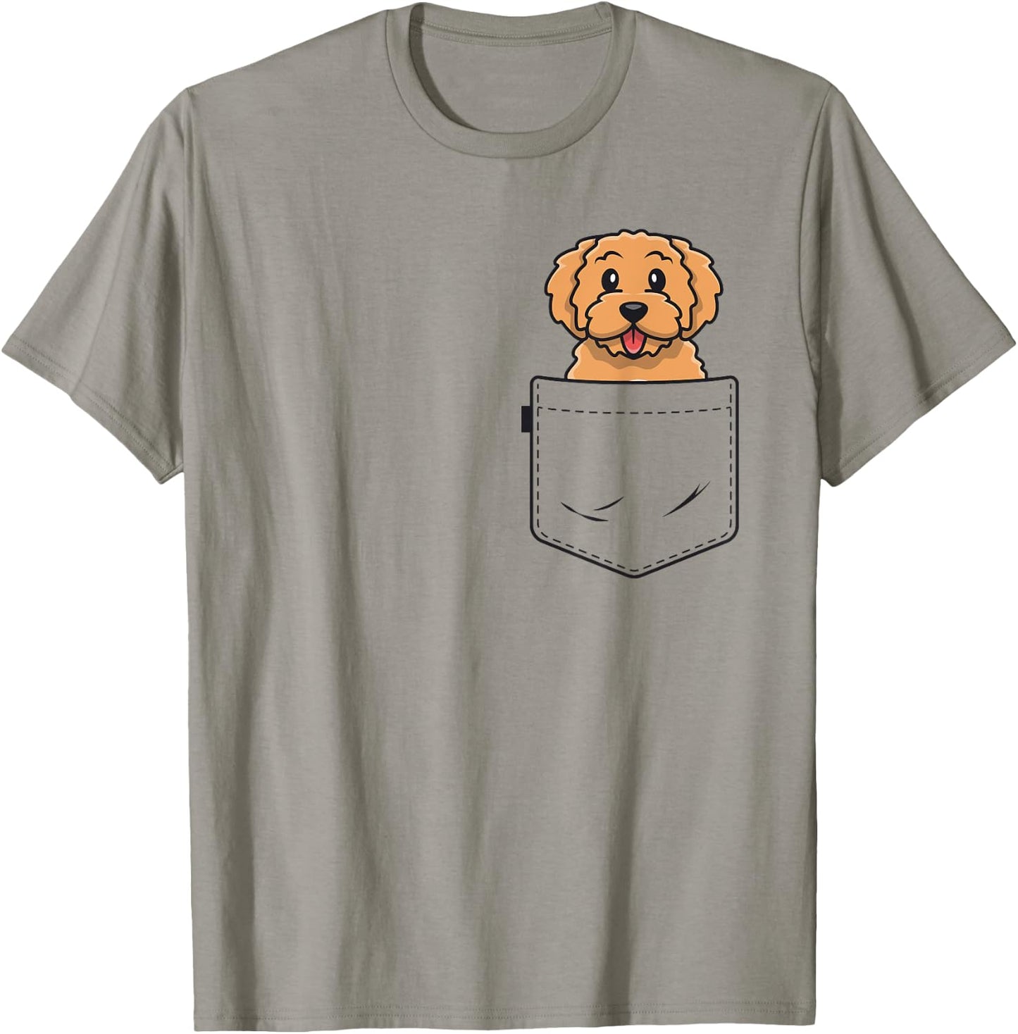 Goldendoodle Pocket Shirt Golden Doodle Shirts T-Shirt - T-Shirt | Sand