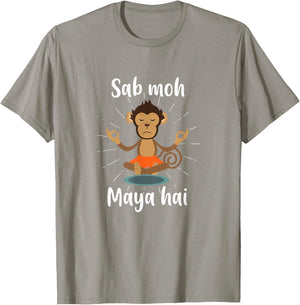 Sab Moh Maya Hai Hindi Meditation Desi Slogan T-Shirt - T-Shirt | Sand