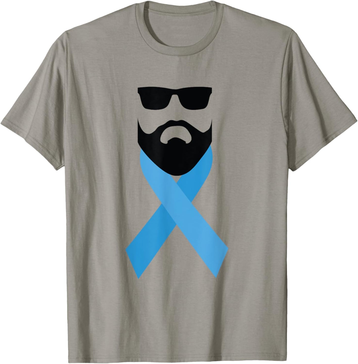 November No Shave Blue Ribbon Prostate Cancer Men, Women T-Shirt - T-Shirt | Sand