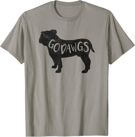 Go Dawgs Funny Bulldogs T-Shirt - T-Shirt | Sand