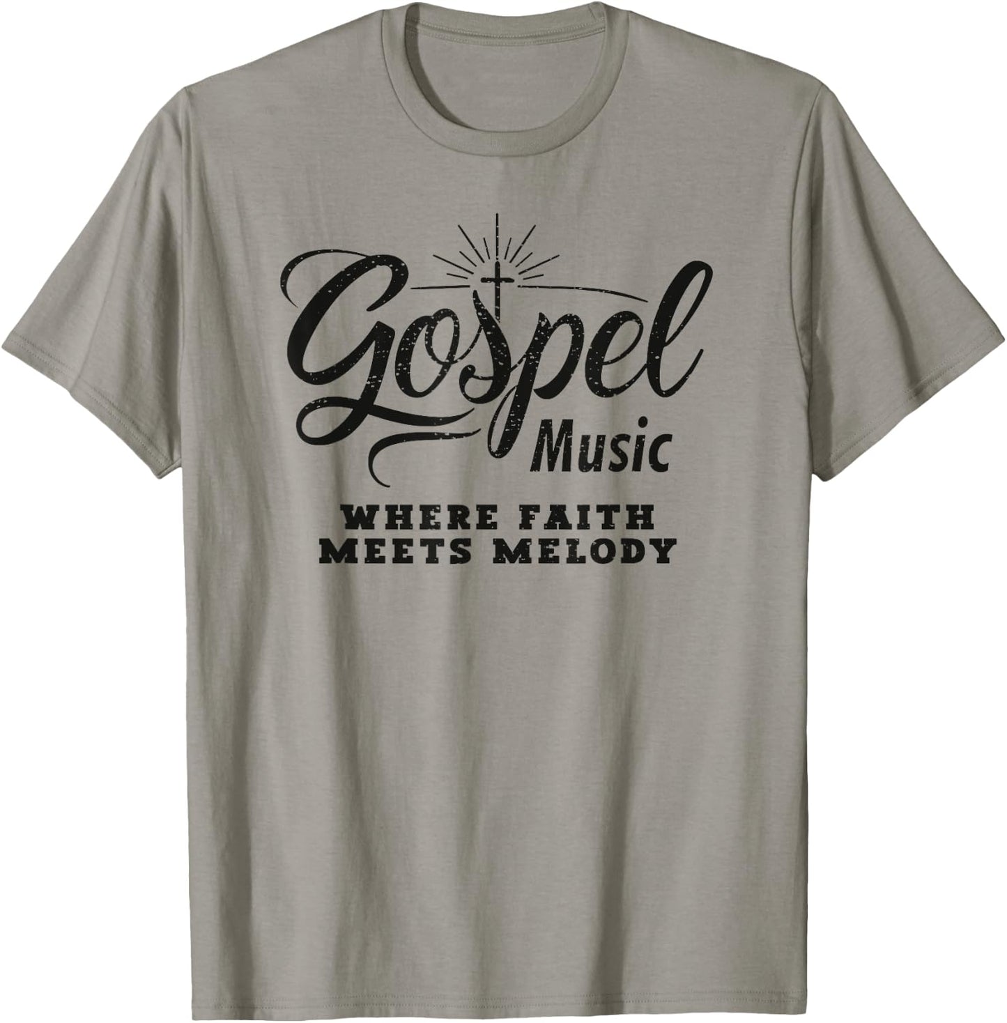 Gospel Music Where Faith Meets melody Christian T-Shirt - T-Shirt | Sand