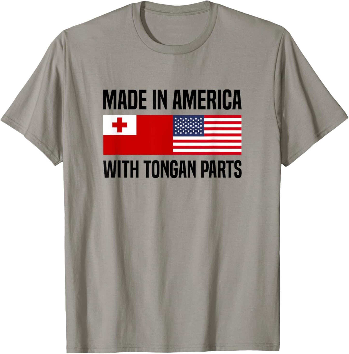Made in America with Tongan Parts Tongan American T-Shirt - T-Shirt | Sand