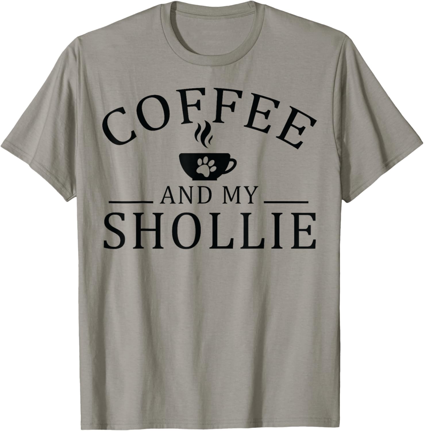 Shollie Dog And Coffee Men Women T-Shirt - T-Shirt | Sand