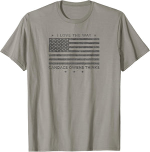I Love The Way Candace Owens Thinks - For President 2024 T-Shirt - T-Shirt | Sand